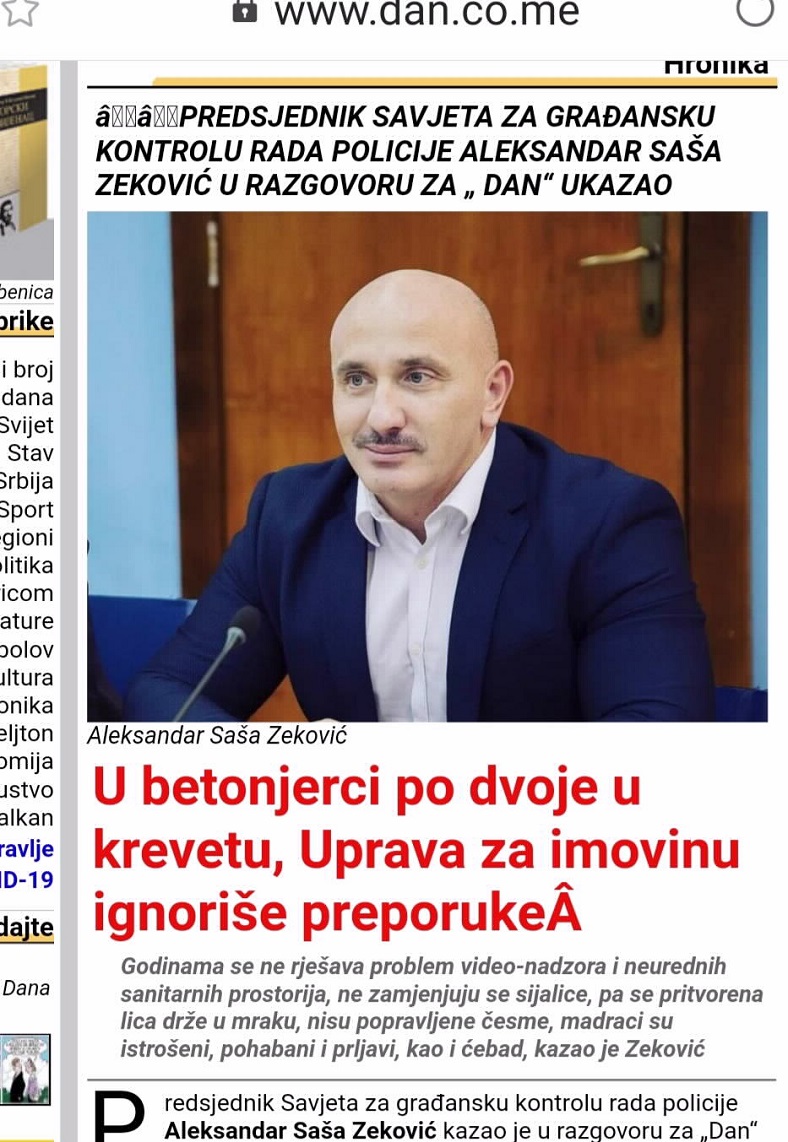 INTERVJU ZA DNEVNE NOVINE DAN: NAŠE PREPORUKE SU DIO SVAKODNEVNE POLICIJSKE PRAKSE